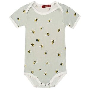 Milkbarn Kids Short Sleeve Bamboo Onesie Bees